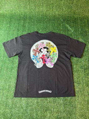 Chrome Hearts Black Multicolor Cross Graphic T-Shirt NWT